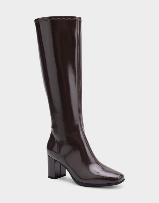 Women's Heeled Tall Shaft Boot in Brown
