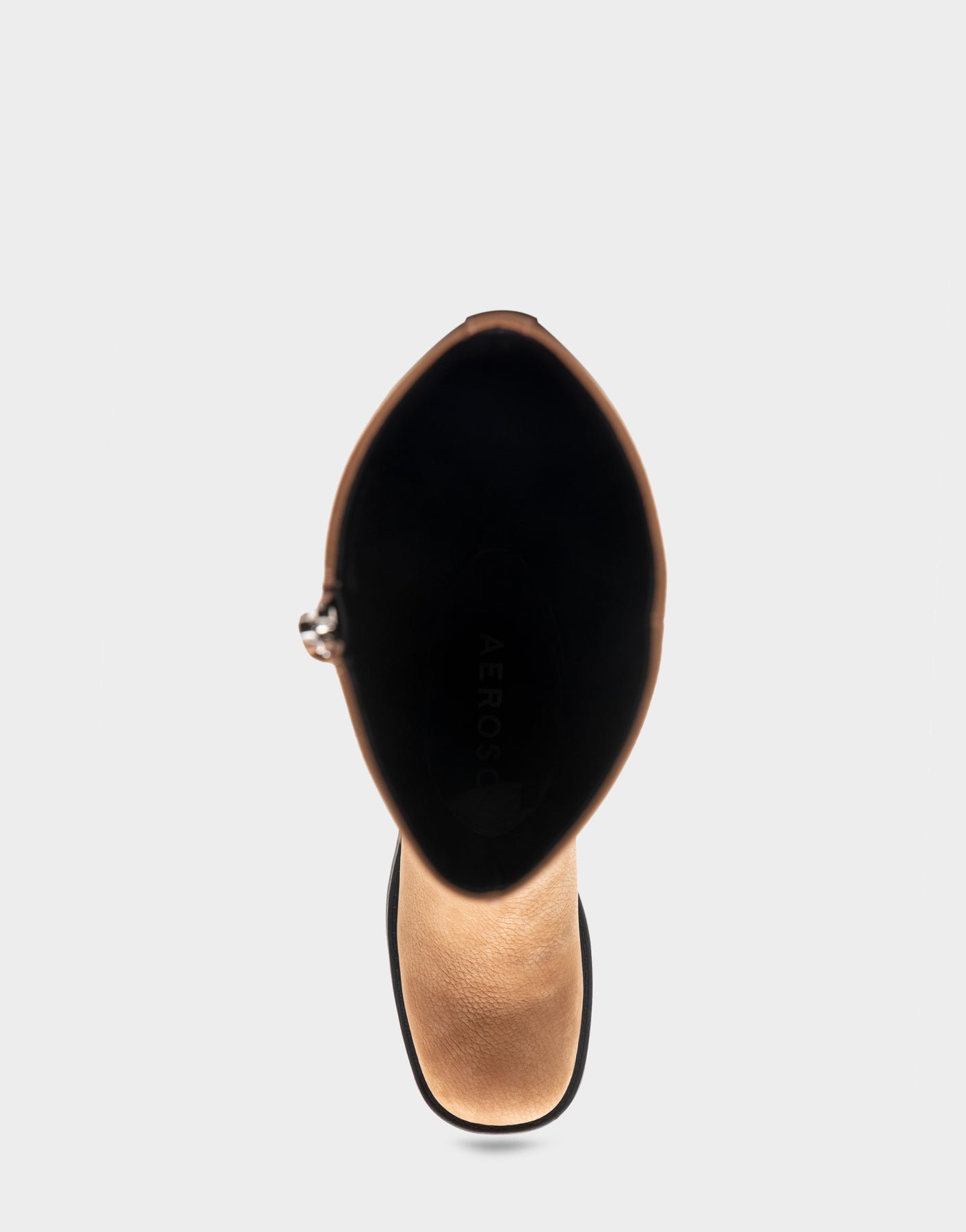 Morisson Camel Pebbled Nubuck Knee High Pull On Clean Moto Boot Aerosoles