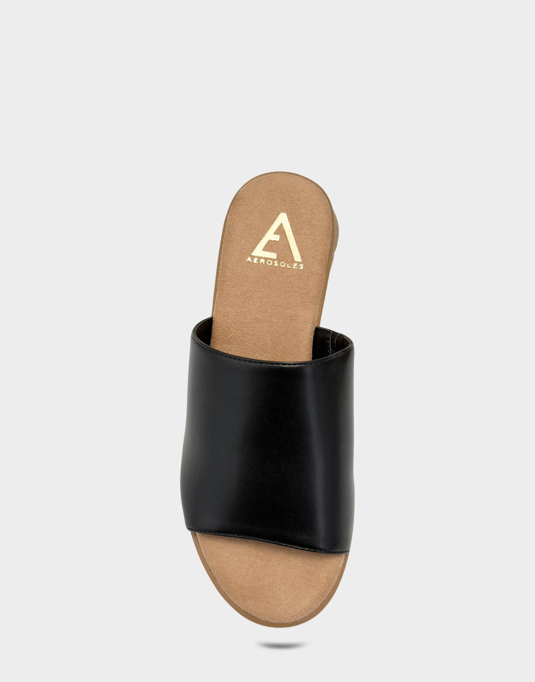 Comfortable Women's Sandal in Black Faux Leather Full Front View