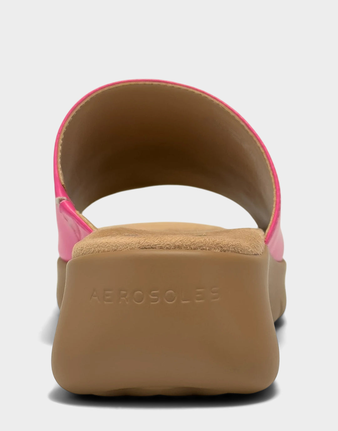 Comfortable Women's Sandal in Pink Faux Leather Back View