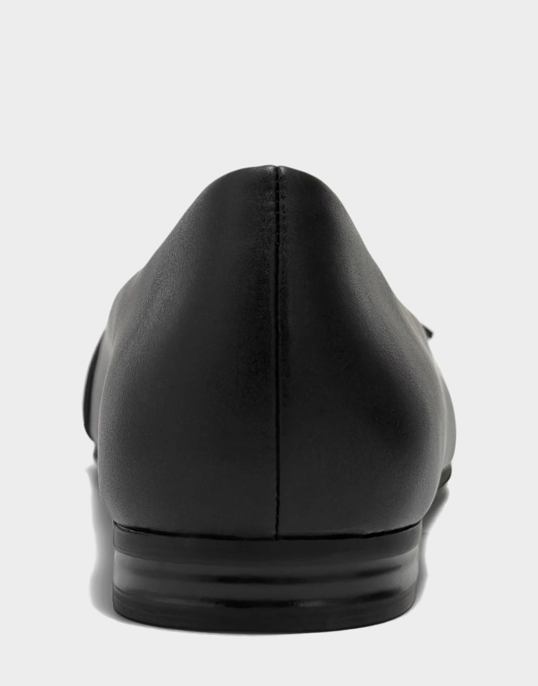 Comfortable Women's Casual Flat in Black Faux Soft Leather Faux Soft Leather, rear view 