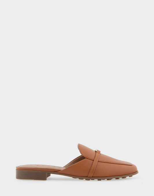 Women's Tailored Slip On Loafer in Tan Pebbled Leather