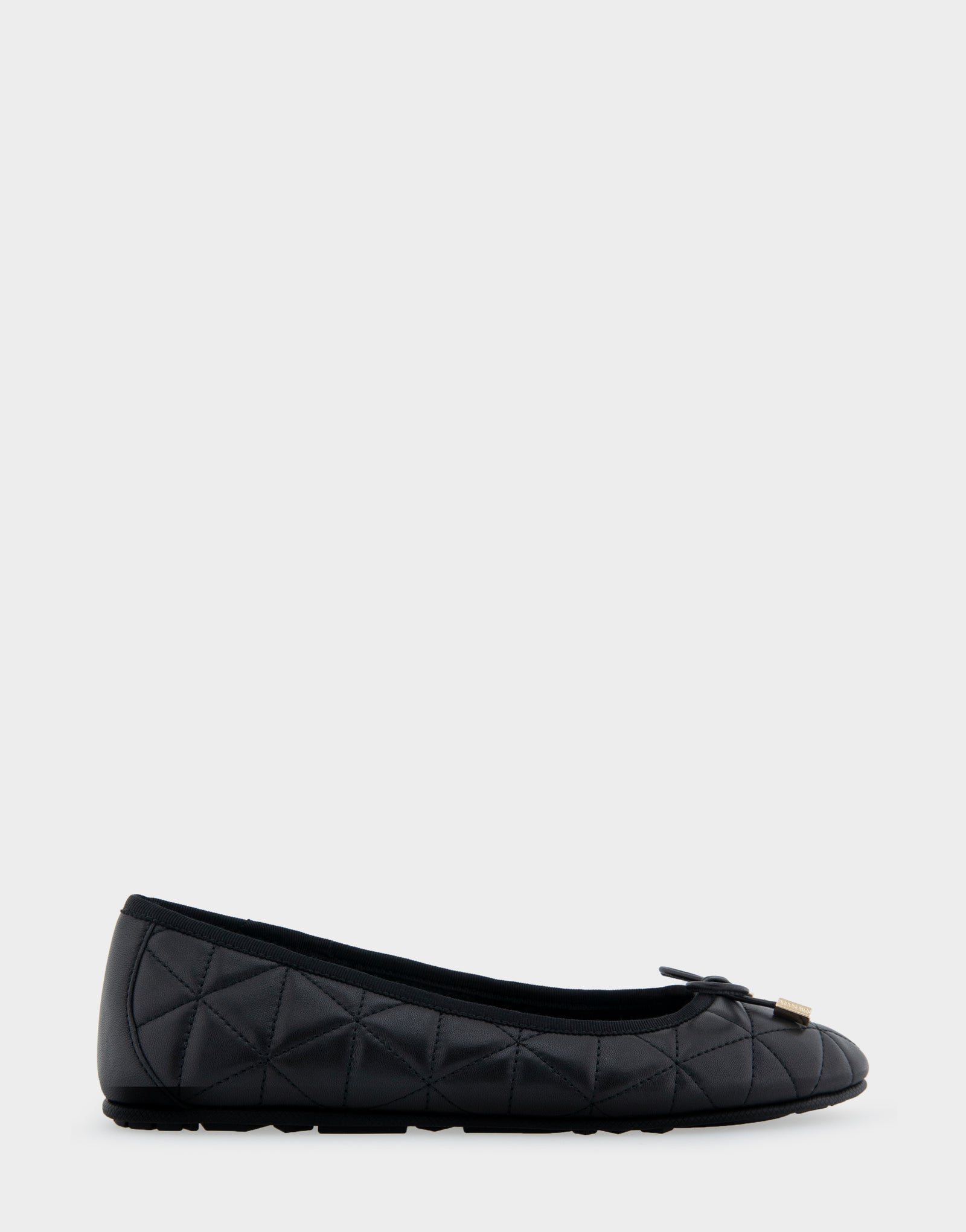 Women's Ballet Flat in Black Quilted Leather