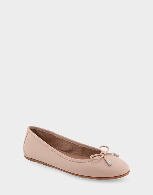 Women's Ballet Flat in Cipria Leather