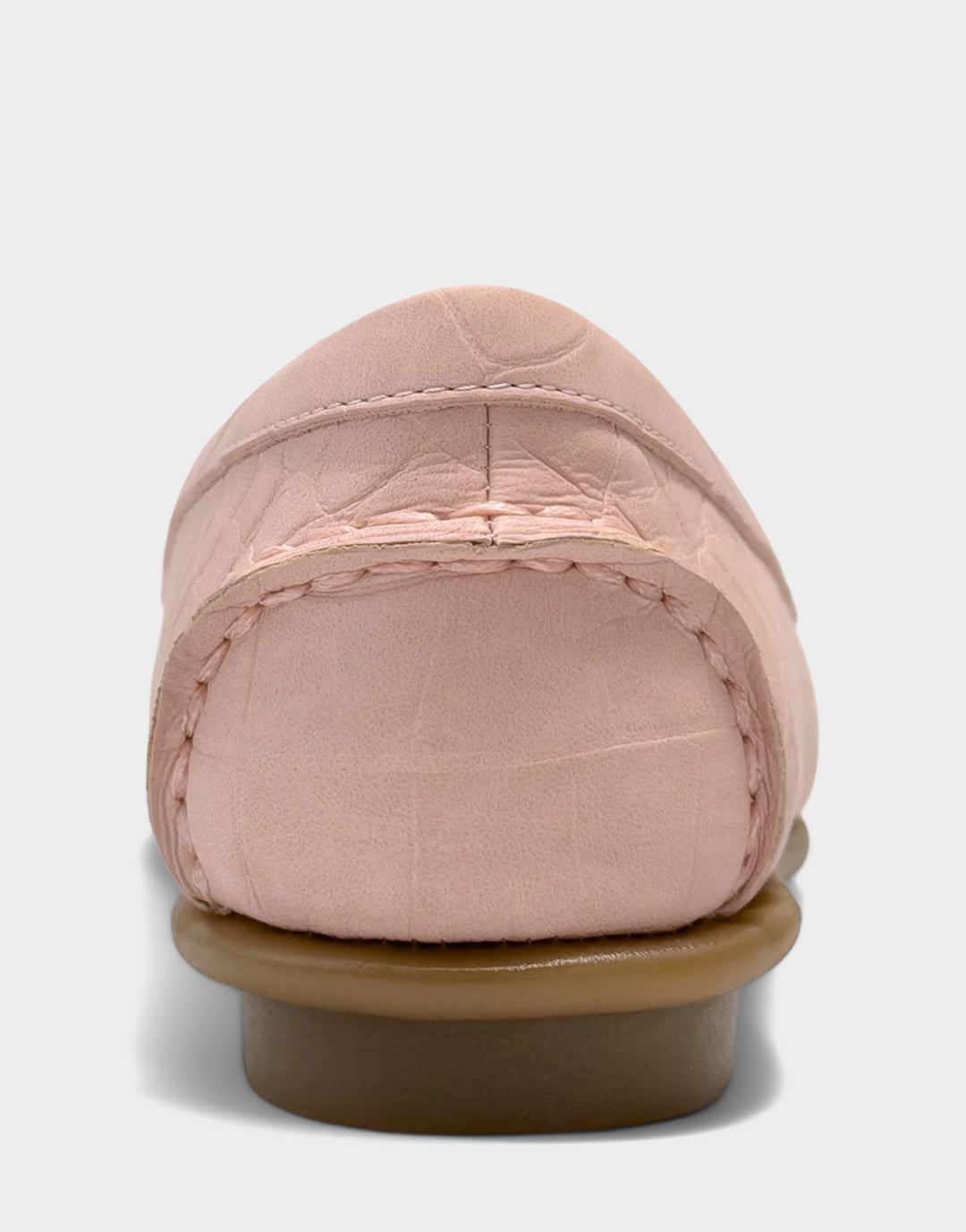 Comfortable Women's Casual Loafer in Pale Pink Faux Croc Nubuck Faux Croc Nubuck Back View