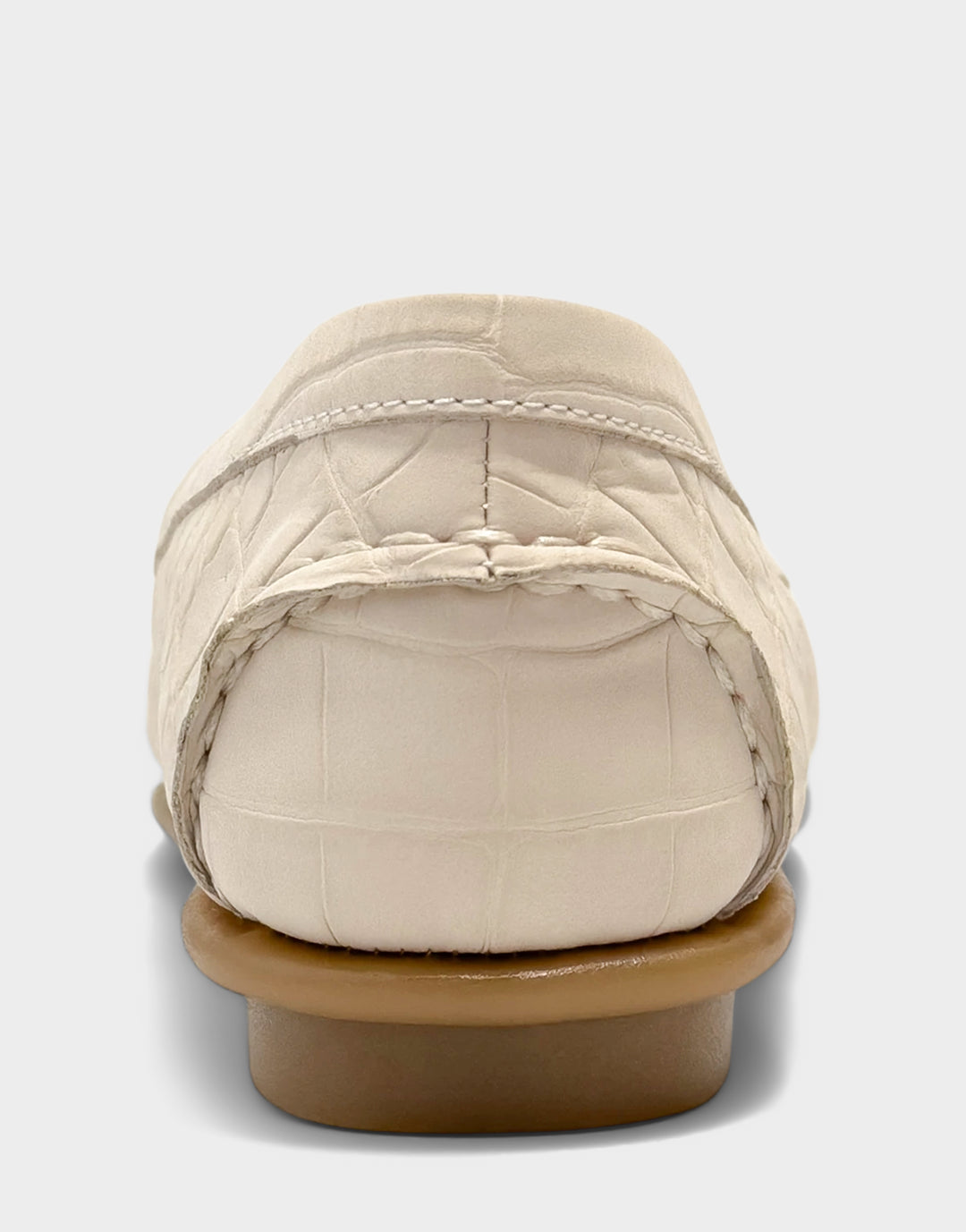 Comfortable Women's Casual Loafer in Stone Faux Croc Nubuck Faux Croc Nubuck Back View