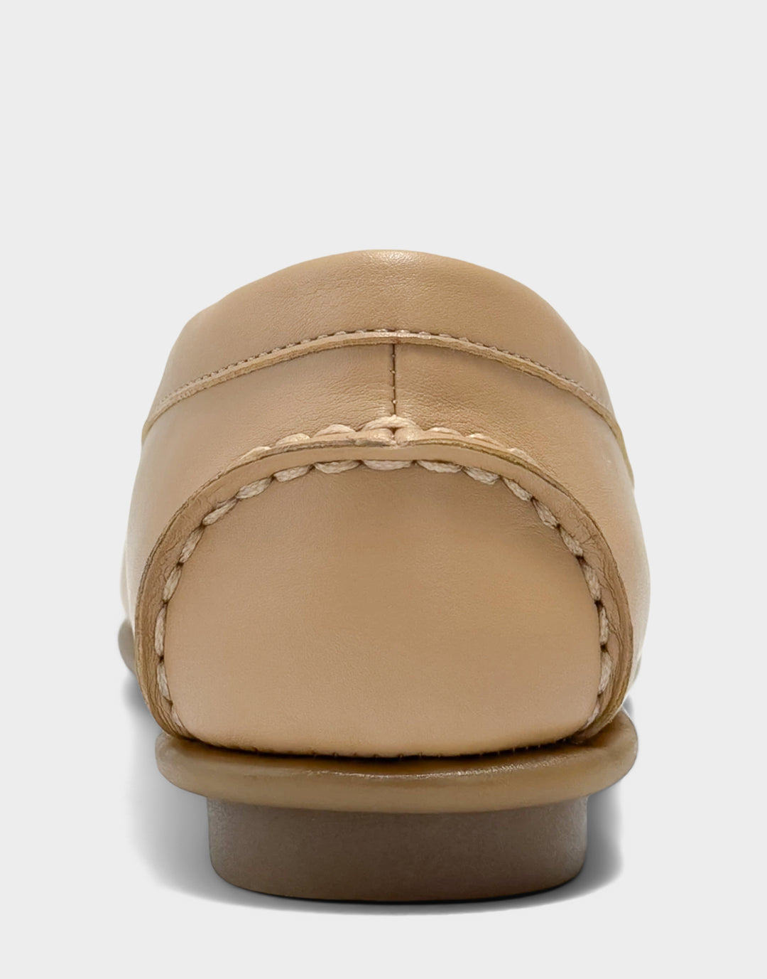 Comfortable Women's Casual Flat in Beige Bisque Faux Soft Leather Faux Soft Leather Back View