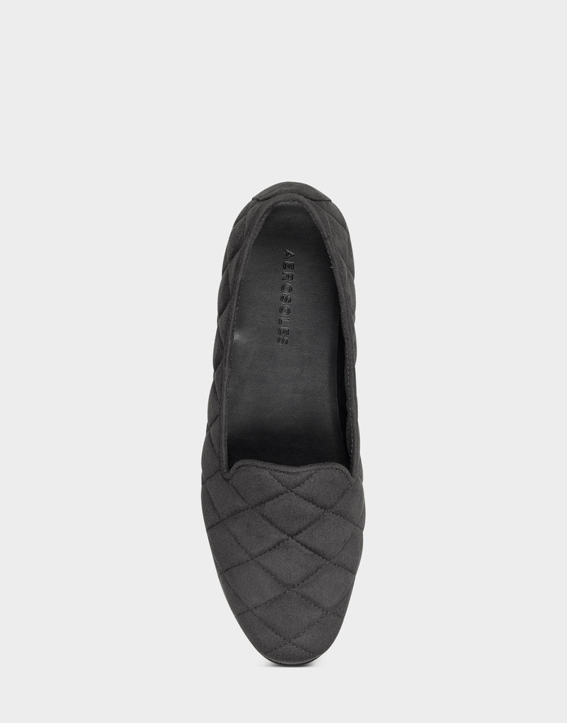 Betunia Thunder Grey Quilted Faux Suede Loafer – Aerosoles