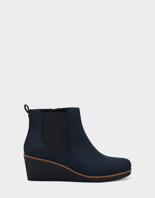 Cipriata ANNINA Women's Ankle Boots - Round Toe Wedge Heel Boots With Side Zip
