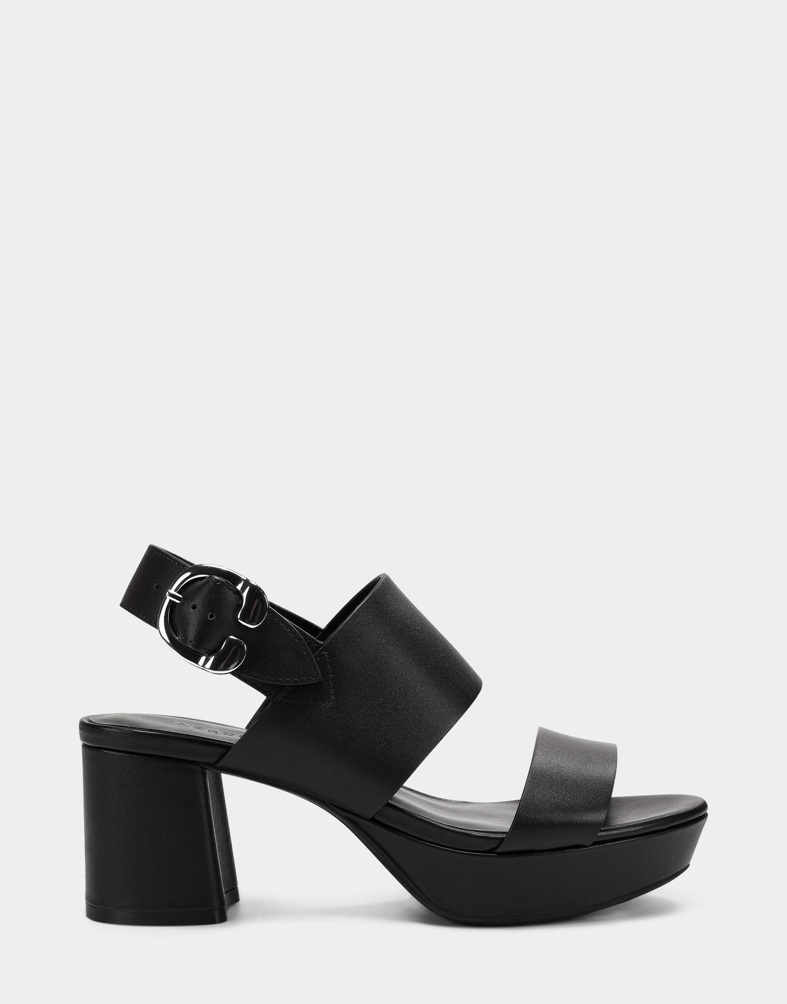 Women's Platform Sandal in Black Leather