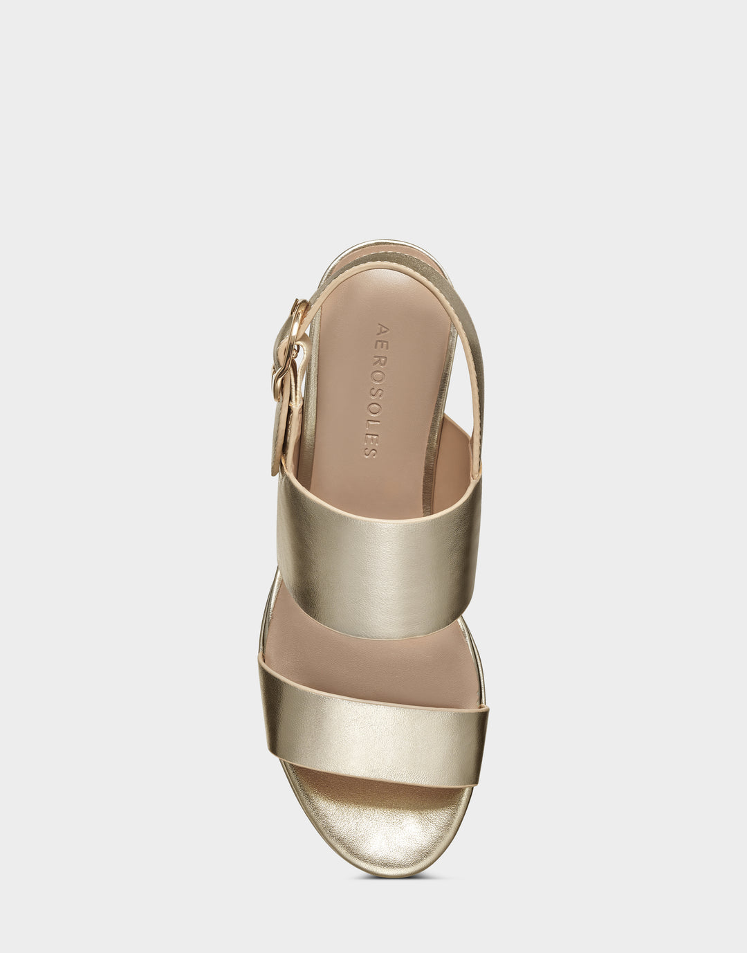 Camera Gold Metallic Leather Platform Sandal – Aerosoles
