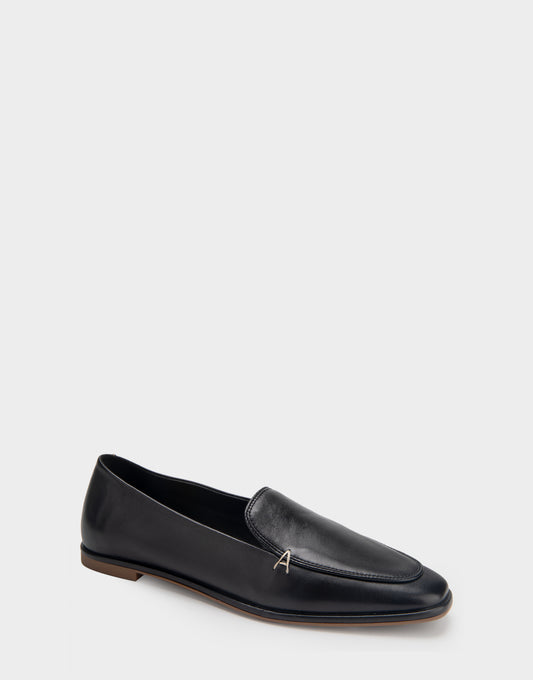 Women's Tailored Loafer in Black Leather
